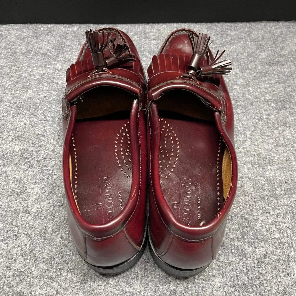 Bostonian Shoes Mens 11 M Burgundy Leather Kiltie Tassel Loafers Made in USA